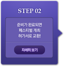STEP2-준비가 완료되면 페스티벌 개최 허가서로 교환! 자세히 보기